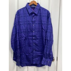 Robert Graham Mens 2XL Classic Fit Purple  Long Sleeve Button Down Shirt